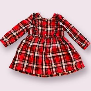 CAT & JACK SPARKLE PLAID FRONT BUTTON DOWN DRESS 2T